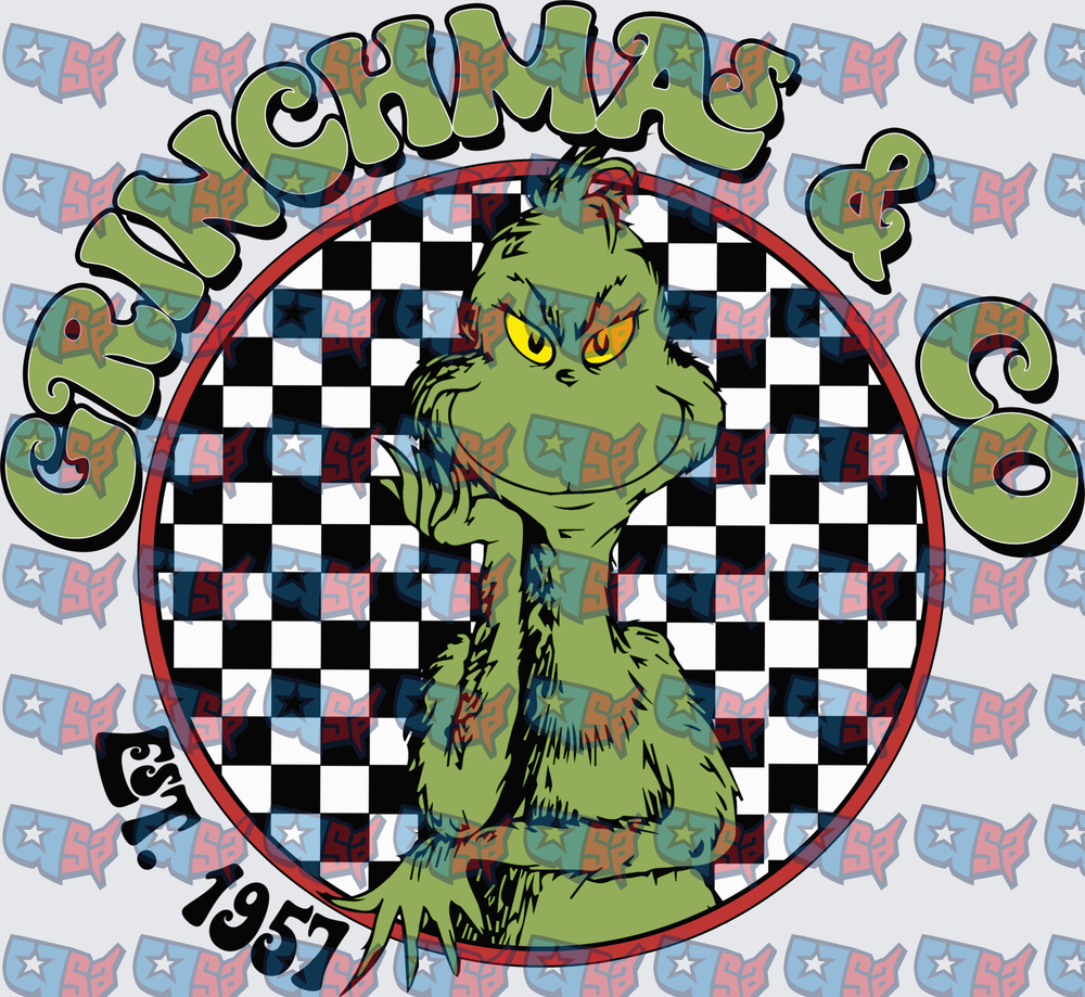 Grinchmas & Co Est 1957 Checkered Retro Grinch (DTF)