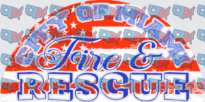 City of Miami Fire & Rescue Distressed Flag Design (DTF)