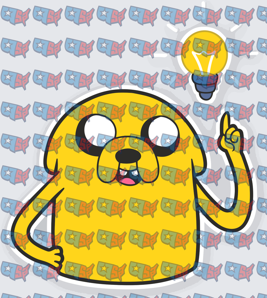 Yellow Magic Dog Lightbulb Idea Cartoon (DTF)