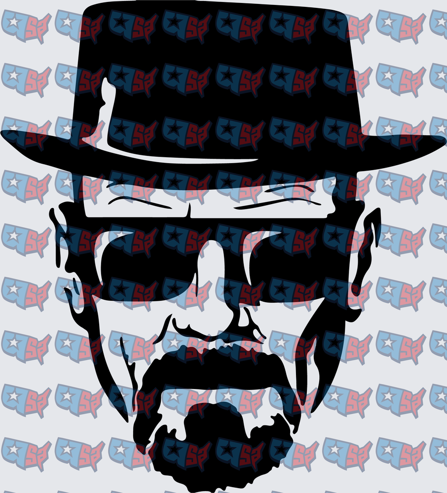 Mysterious Man Fedora Hat Sunglasses Goatee Silhouette (DTF)