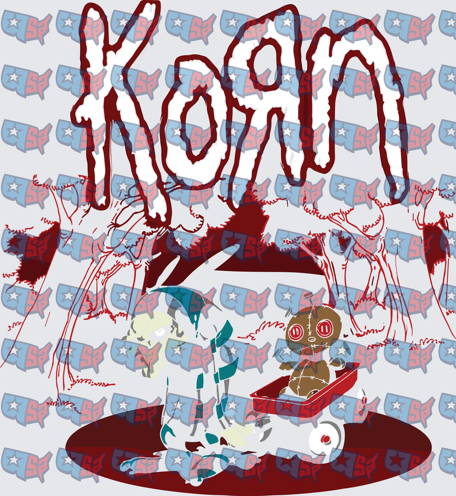 Korn Band Logo Voodoo Doll Red Wagon (DTF)