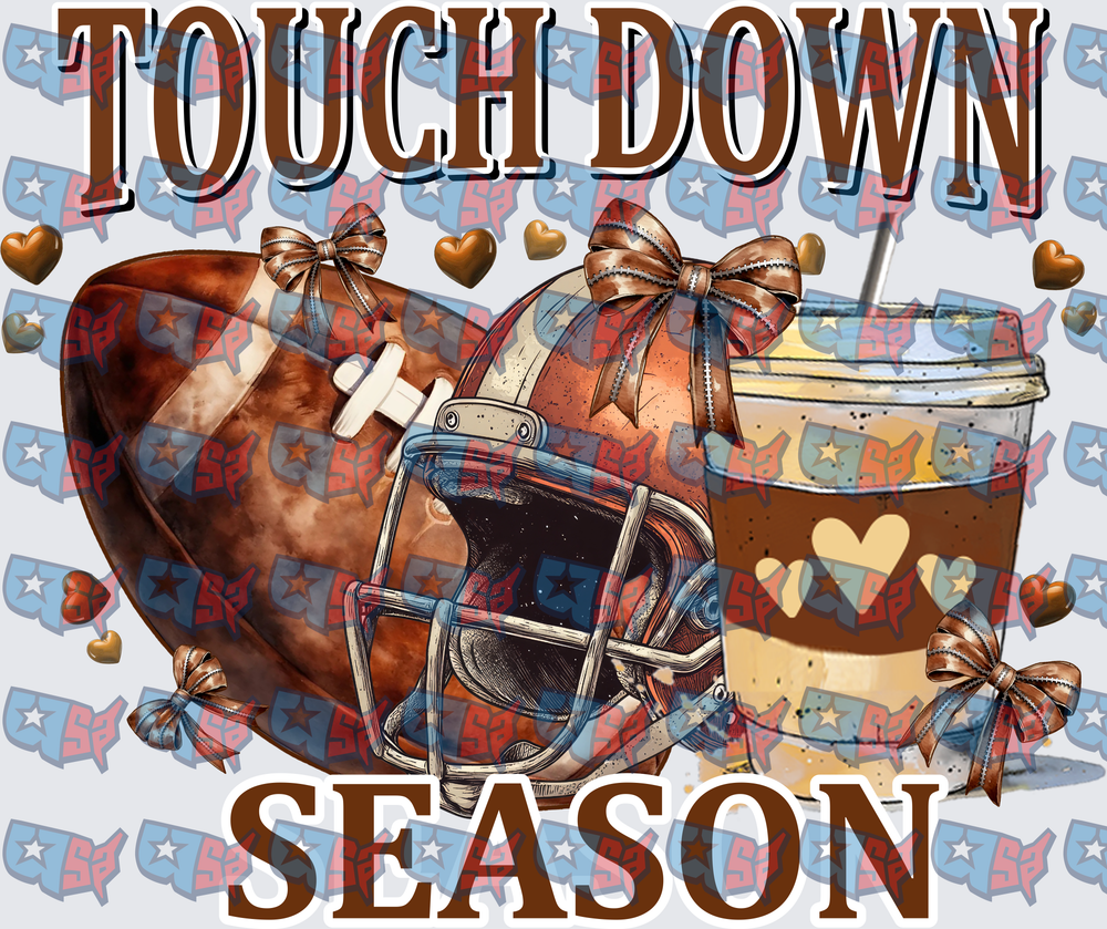 Touch Down Season Football Helmet Coquette Bows (DTF)