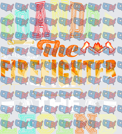 Grandpa The Firefighter The Legend Colorful Text Design (DTF)