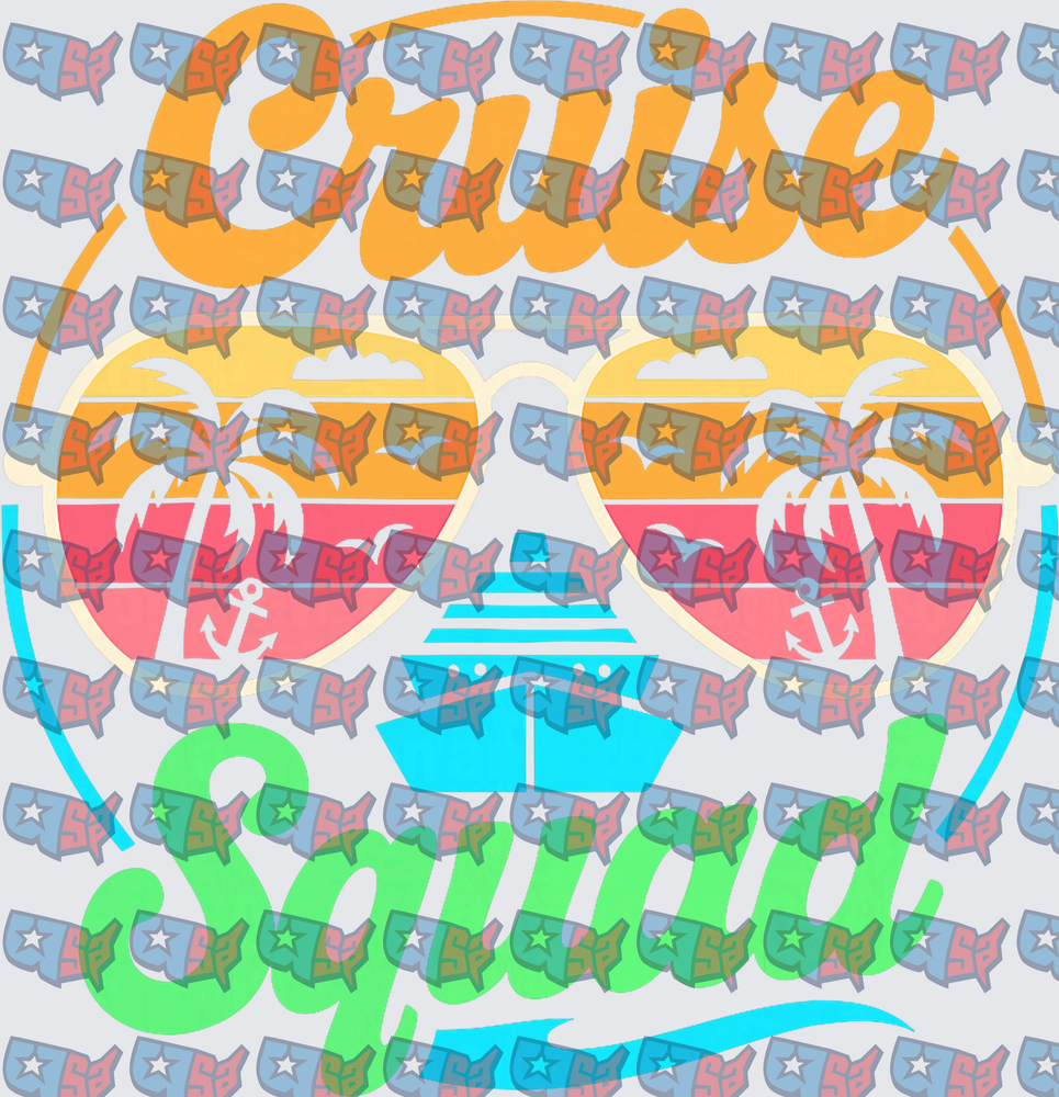 Cruise Squad Retro Sunglasses Ship Anchor Design (DTF)