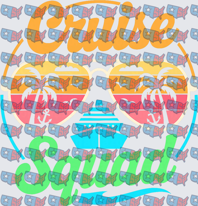Cruise Squad Retro Sunglasses Ship Anchor Design (DTF)