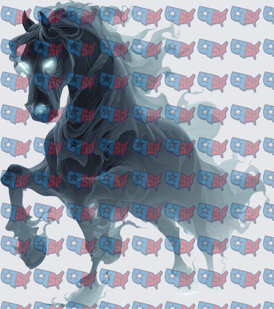 Phantom Ghost Horse Glowing Eyes Dark Smoke (DTF)
