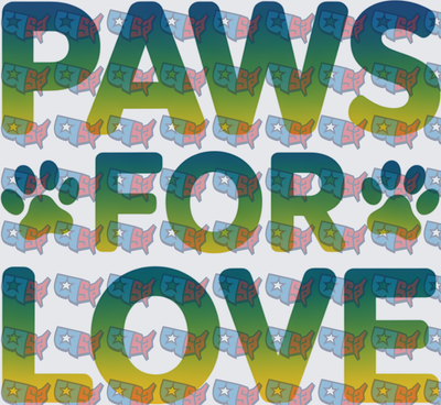 Paws For Love Gradient Ombre Bold Text Design (DTF)