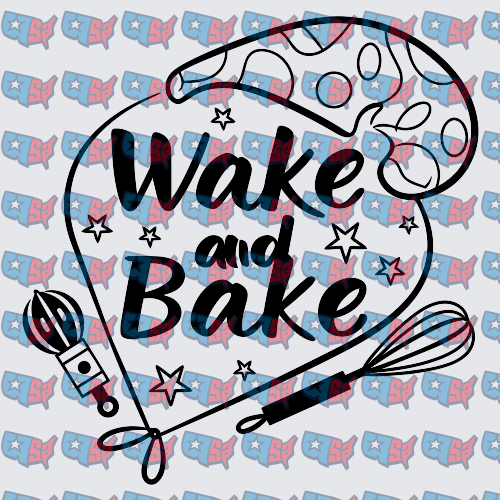 Wake and Bake Baking Tools Heart Design (DTF)