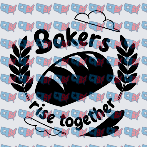 Bakers Rise Together Bread Laurel Wreath Design (DTF)