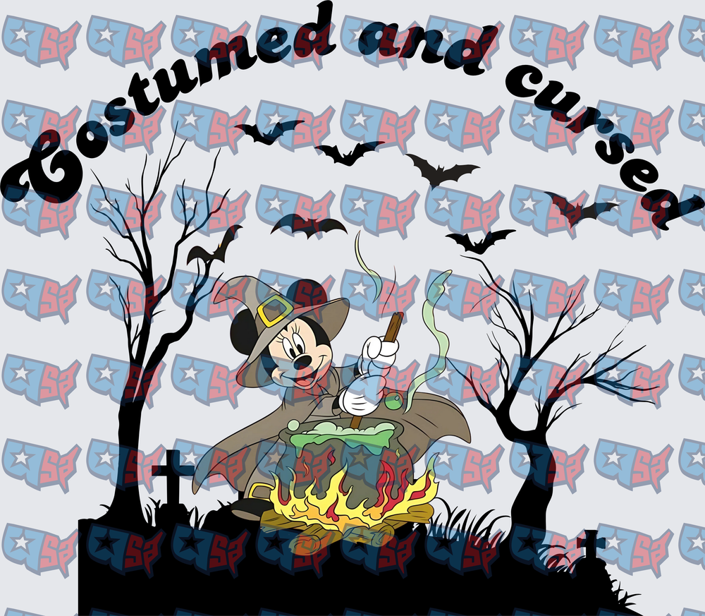 Costumed And Cursed Witch Mouse Halloween Cauldron (DTF)