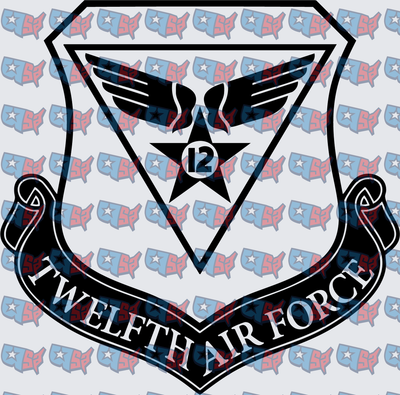 Twelfth Air Force Military Shield Emblem Badge (DTF)
