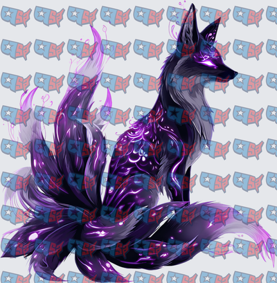 Mystical Purple Glowing Nine-Tailed Fox (DTF)