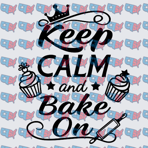 Keep Calm and Bake On Cupcake Rolling Pin (DTF)