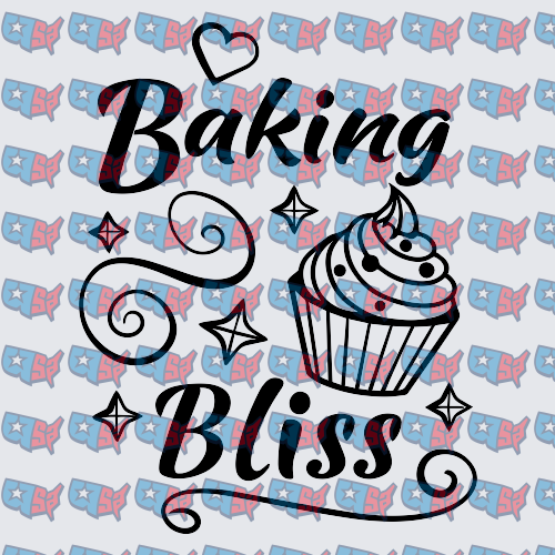 Baking Bliss Cupcake Script Design (DTF)