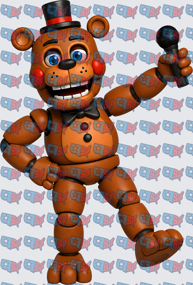 Animatronic Bear Holding Microphone Top Hat (DTF)