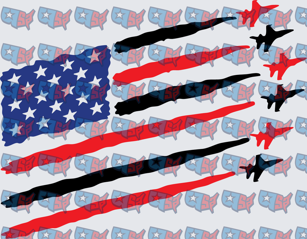 American Flag Military Jets Patriotic Design (DTF)