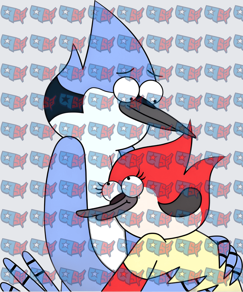 Blue Jay and Red Cardinal Bird Couple Hug (DTF)