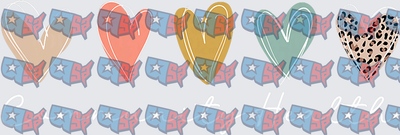 Patriotic Hearts USA Map Stars Boho Leopard Bundle (DTF)
