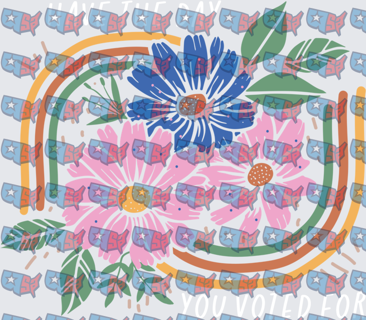 Retro Floral Bouquet Rainbow Frame Design (DTF)