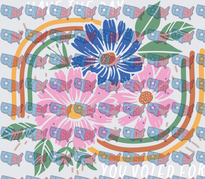 Retro Floral Bouquet Rainbow Frame Design (DTF)