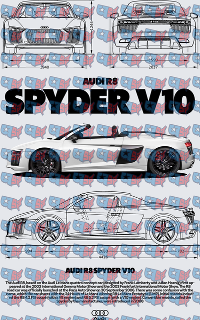 Audi R8 Spyder V10 Blueprint Spec Sheet (DTF)