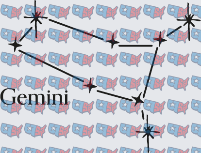 Gemini Constellation Star Map Patriotic USA Pattern (DTF)
