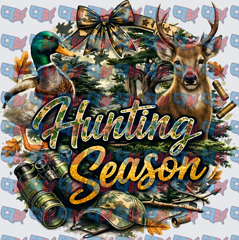 Hunting Season Deer Duck Camo Wreath Design (DTF)