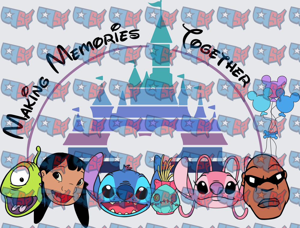 Making Memories Together Blue Alien Characters Castle (DTF)