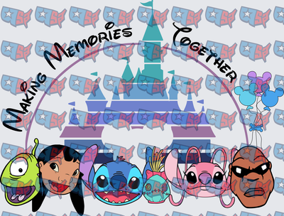 Making Memories Together Blue Alien Characters Castle (DTF)