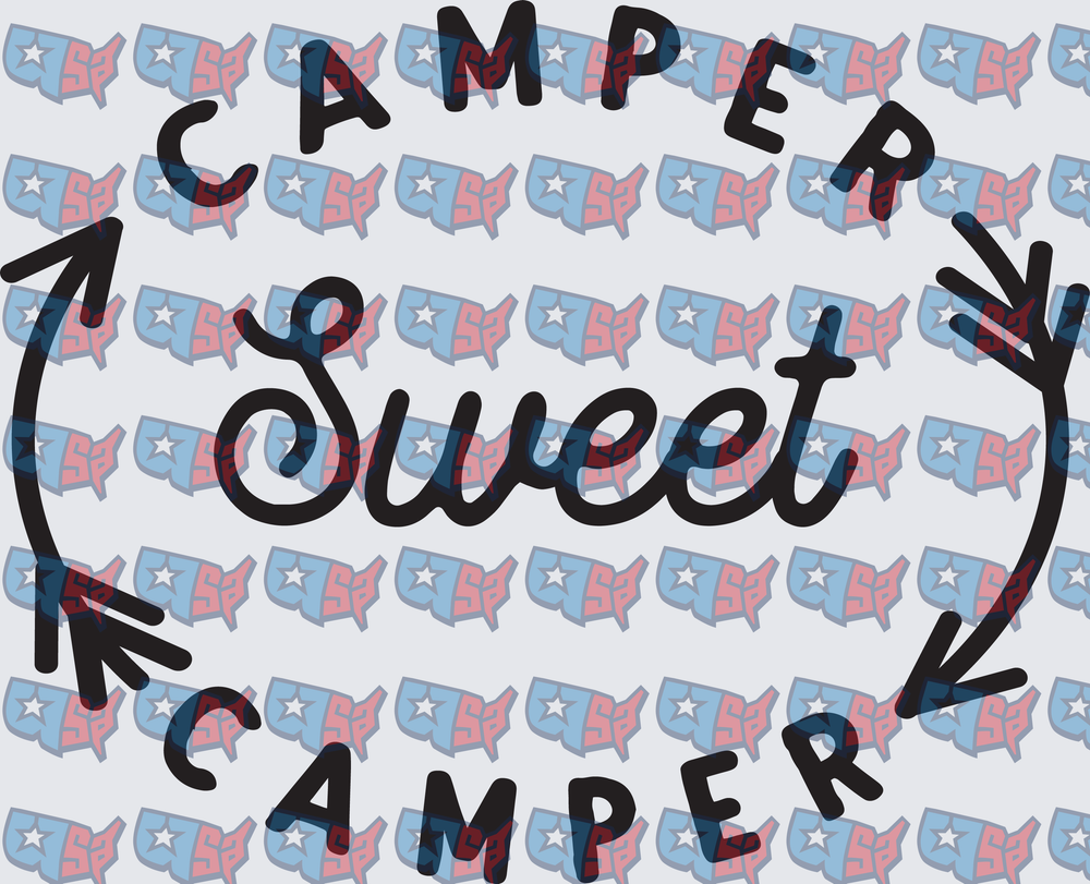 Camper Sweet Camper Arrow Circle Typography (DTF)