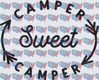 Camper Sweet Camper Arrow Circle Typography (DTF)