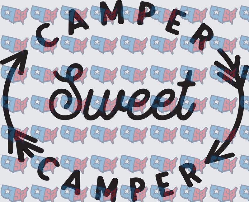 Camper Sweet Camper Arrow Circle Typography (DTF)