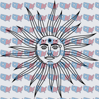 Celestial Sun Face With Ornate Rays (DTF)