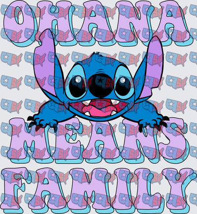 Ohana Means Family Blue Alien Character (DTF)