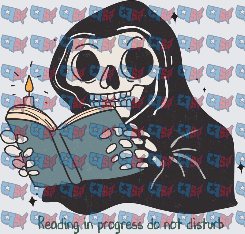 Grim Reaper Reading Book By Candlelight Do Not Disturb (DTF)