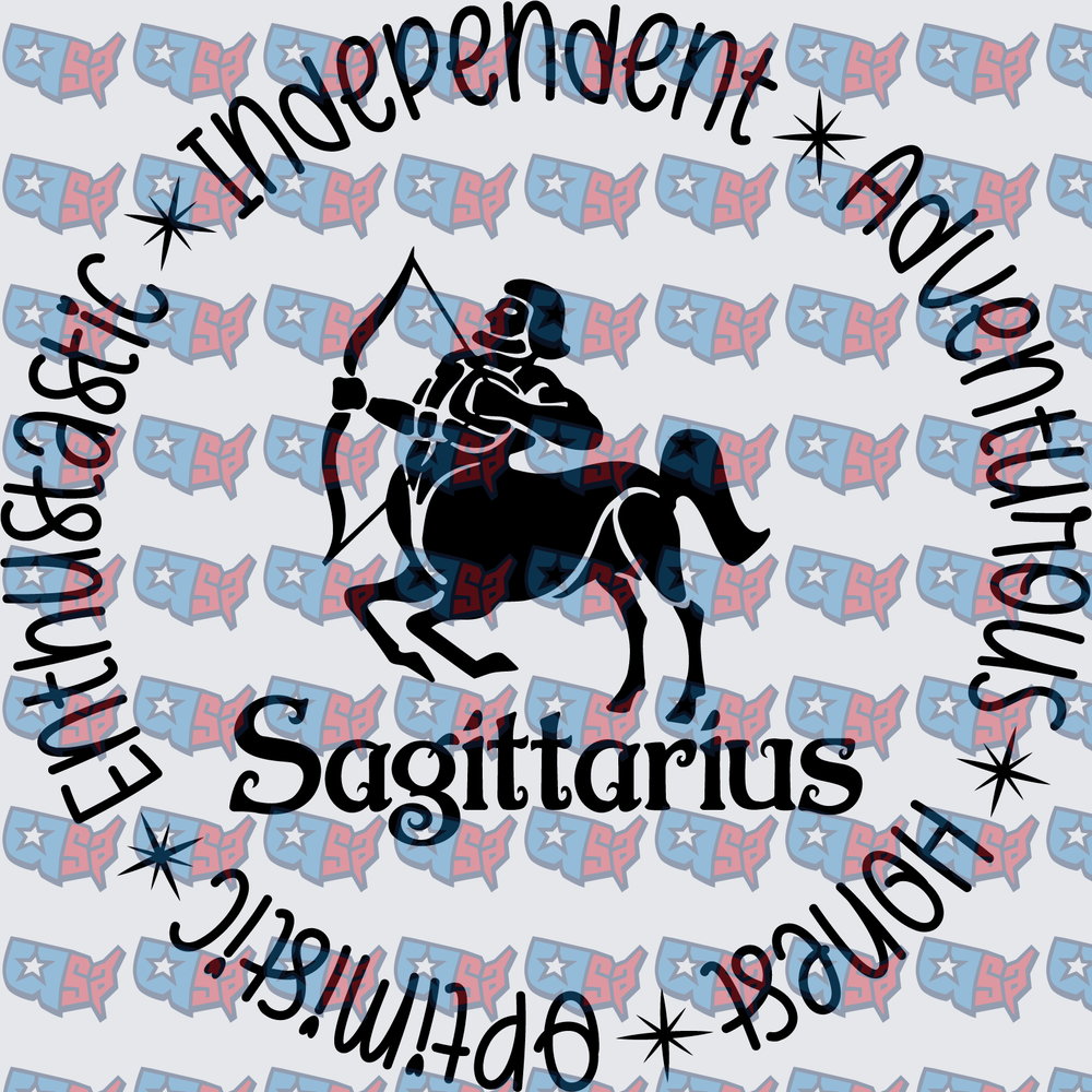 Sagittarius Zodiac Centaur Archer Traits Circle Design (DTF)
