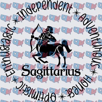 Sagittarius Zodiac Centaur Archer Traits Circle Design (DTF)