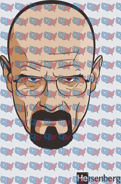 Bald Drug Kingpin Cartoon Face With Glasses (DTF)