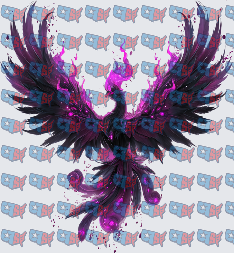 Dark Phoenix Rising Purple Magenta Flames (DTF)