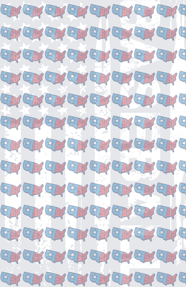 Patriotic USA Map Pattern with Stars and Stripes (DTF)