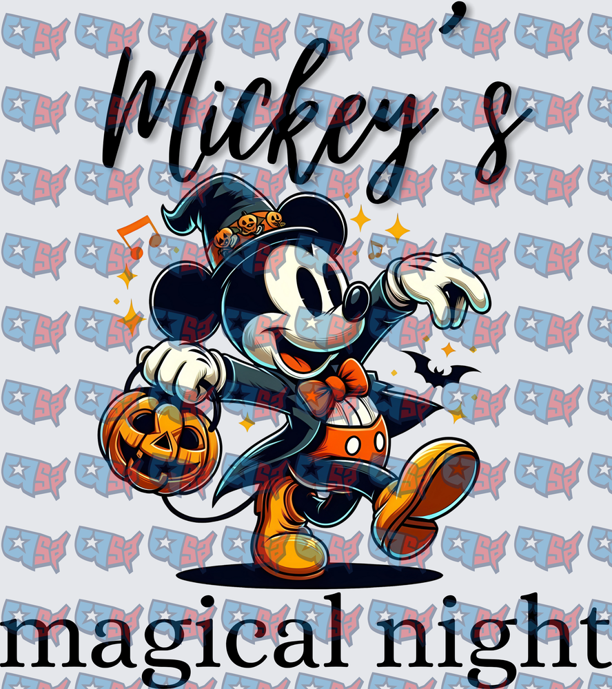 Mickey's Magical Night Halloween Witch Costume Design (DTF)