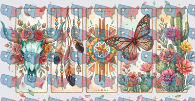 Boho Western Tarot Cards Bull Skull Butterfly Cactus (DTF)