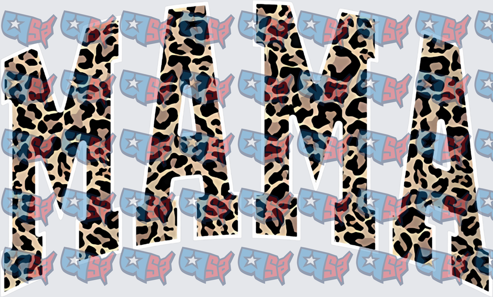 Mama Leopard Print Bold Block Letters (DTF)