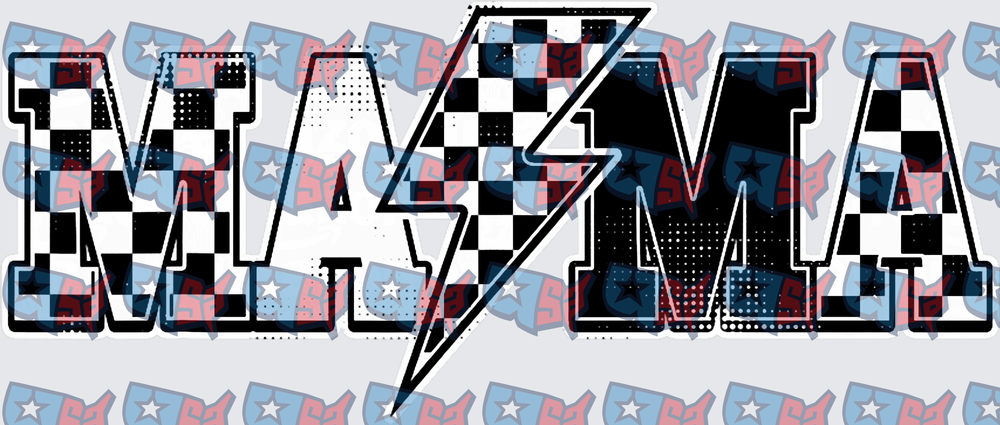Checkered Racing MAMA Lightning Bolt (DTF)