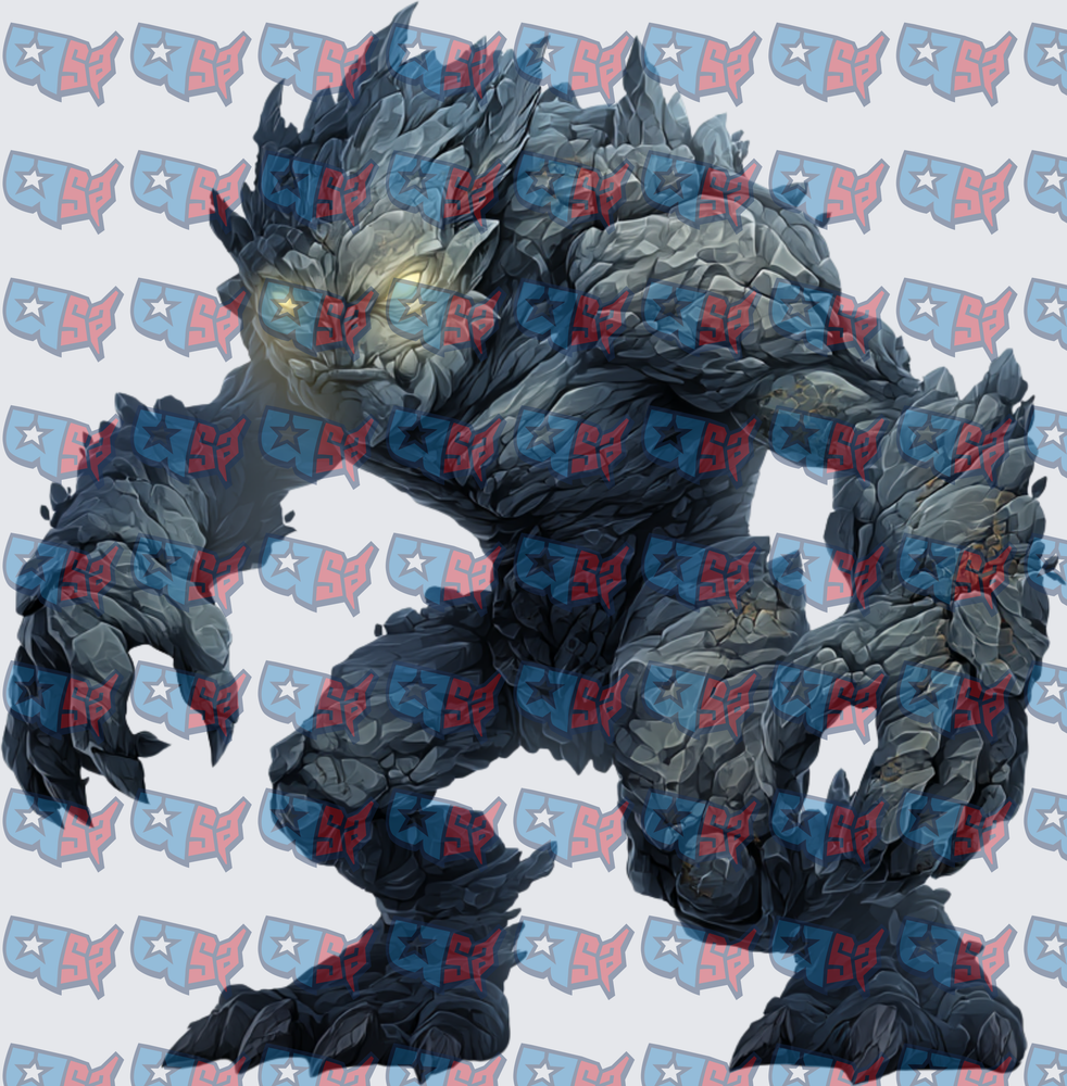 Glowing Eyed Stone Rock Golem Monster (DTF)