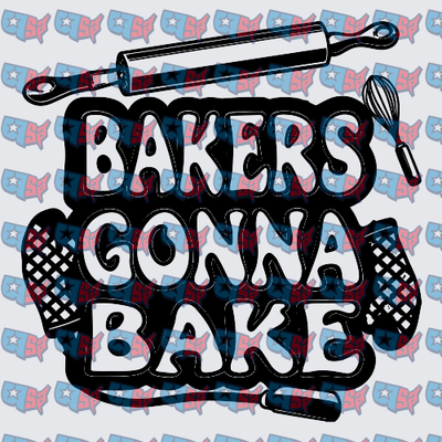 Bakers Gonna Bake Rolling Pin Whisk Oven Mitts (DTF)