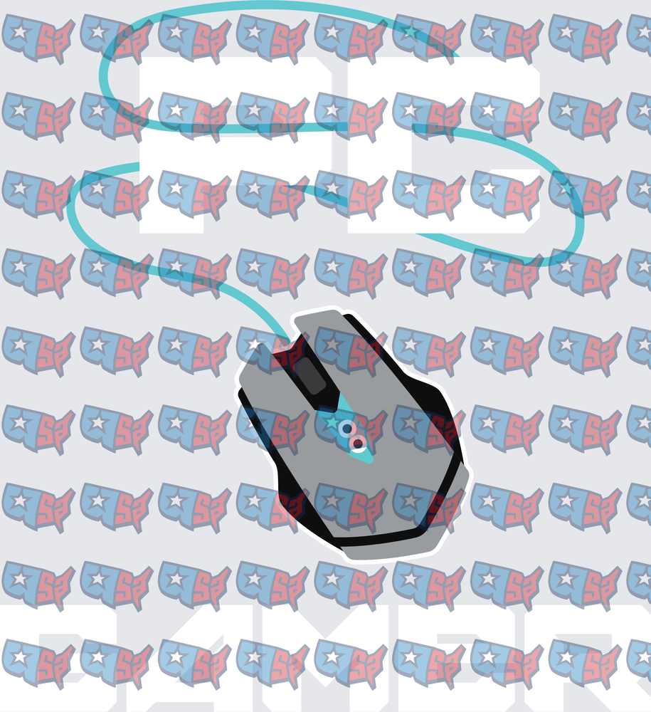 Gaming Mouse With Teal Speech Bubble (DTF)