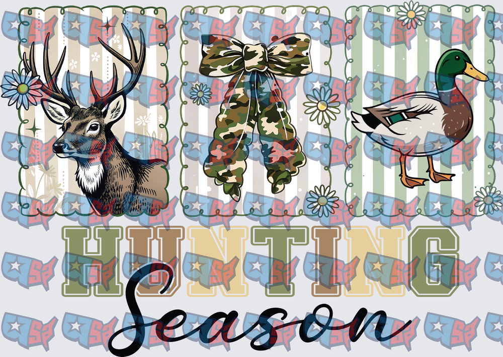 Hunting Season Buck Camo Bow Mallard Duck Design (DTF)