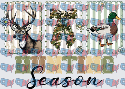 Hunting Season Buck Camo Bow Mallard Duck Design (DTF)