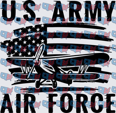 US Army Air Force Vintage Plane American Flag (DTF)